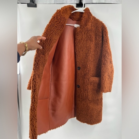 ZARA BRANDY DOUBLE-SIDED FAUX FUR COAT LUSH Teddy Oversized high collar JACKET M - Picture 3 of 11